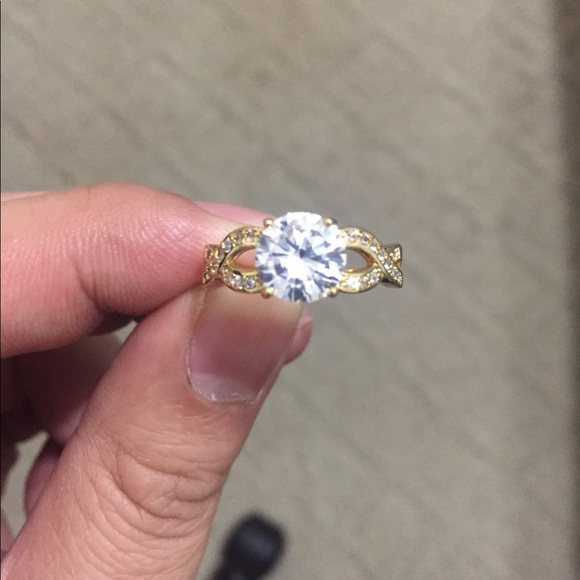 Gold Austrian Crystal Infinity Ring - Picture 2 of 6